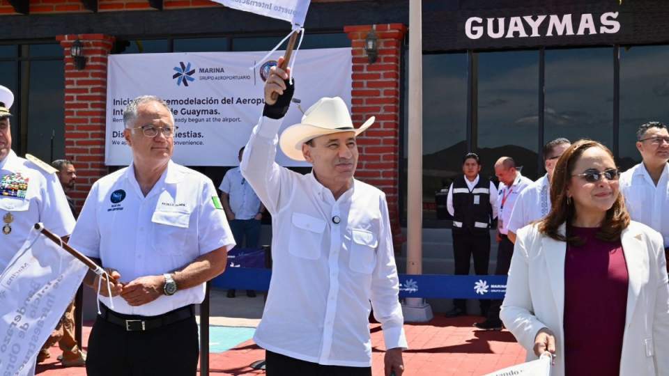 Arranca Gobernador Durazo modernización de Aeropuerto de Guaymas para potenciar inversión, turismo y comercio